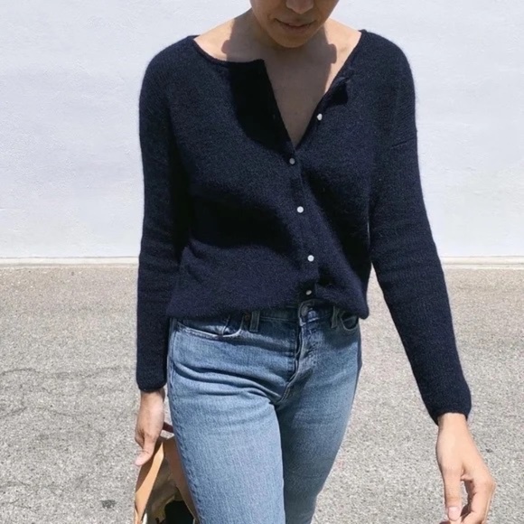 Sezane Gaspard Cardigan - Navy Blue XXS - Picture 2 of 9